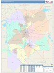 San Joaquin Wall Map Color Cast Style